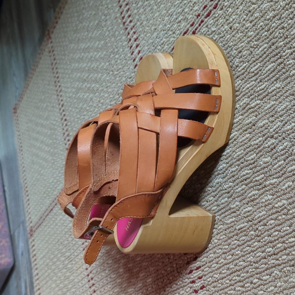 Like New Swedish Hasbeens Leather Clog Sandals